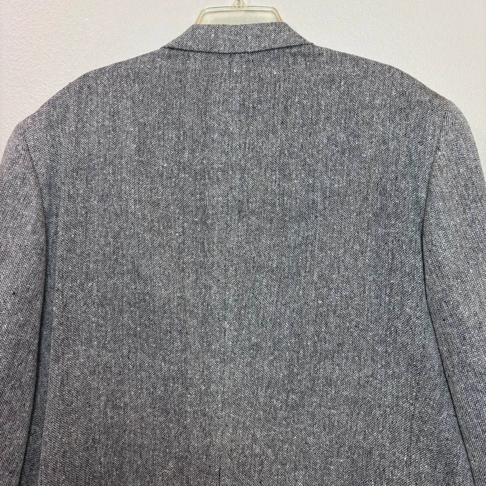 Bert Pulitzer Blazer Mens 50L Grey 80s Silk Herringbone Collectors Edition Sport